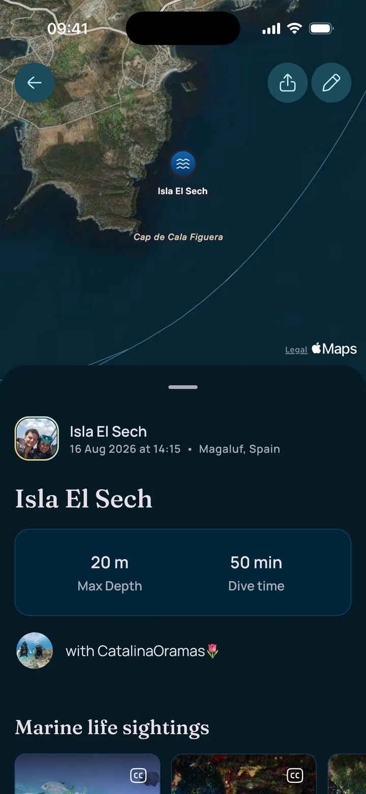 An Into the Blue app screen